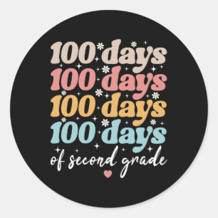100 dagar för andra Klass-lärarbarn 100 dagar O Runt Klistermärke