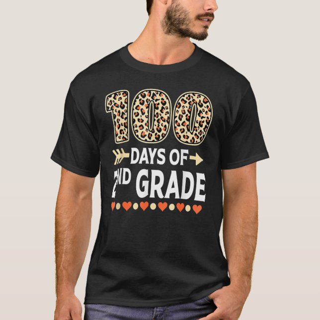 100 dagar för andra Klass-läraren 100 Scho-dagen T Shirt (Framsida)
