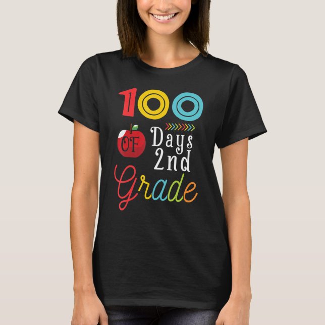 100 dagar för andra Klass-läraren 100 Scho-dagen T Shirt (Framsida)