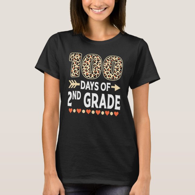 100 dagar för andra Klass-läraren 100 Scho-dagen T Shirt (Framsida)