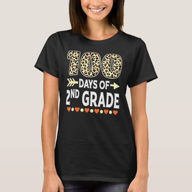 100 dagar för andra Klass-läraren 100 Scho-dagen T Shirt (Framsida)