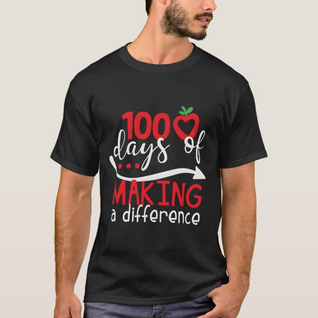 100 dagar för att göra skillnad i skolan t shirt (Framsida)