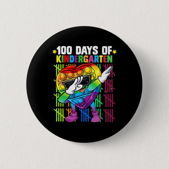 100 dagar för dagis Dabbing Färgglada Fidget T Knapp (Framsida)