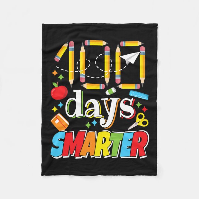 100 dagar för Firande-lärare i skolan Student 100 Fleecefilt (Framsidan)