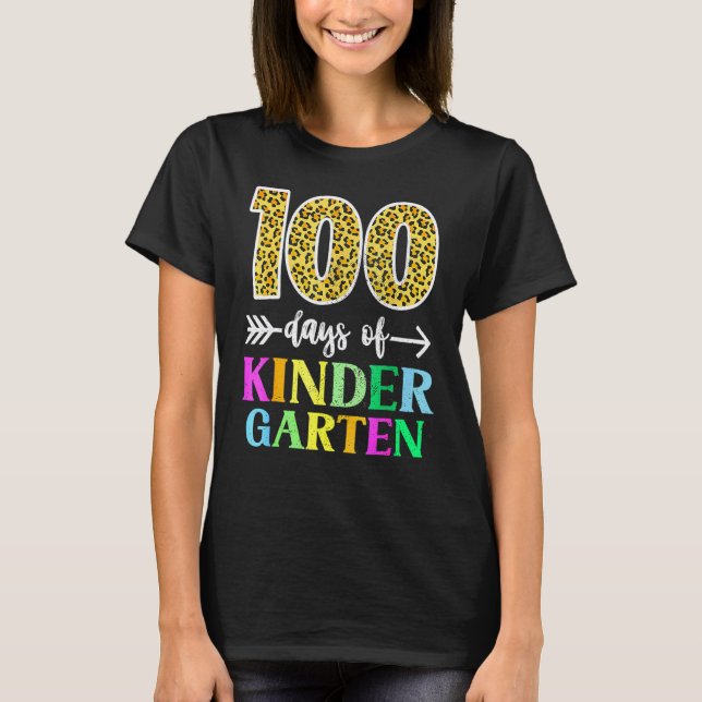 100 dagar för förskolelärare Leopard 10 T Shirt (Framsida)