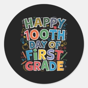 100 dagar för första 1:a Klass-lärarbarnen 100:e Runt Klistermärke