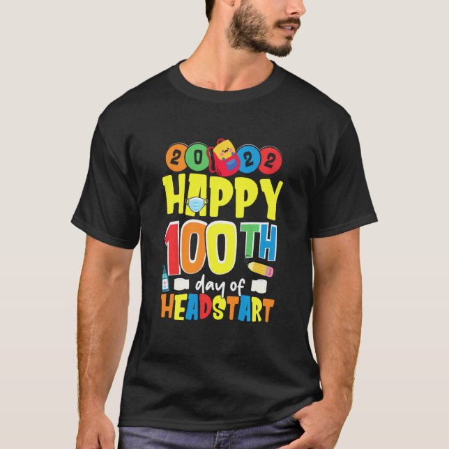 100 dagar för Headstart School  Studenter Lärare K T Shirt (Framsida)