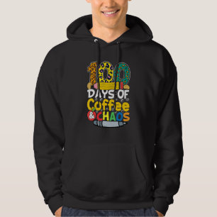 100 dagar för kaffelärare och Chaos-skollärare Hoodie