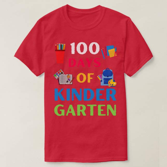 100 dagar för Kindergarten Firande Kids Gift 1 T Shirt (Design framsida)