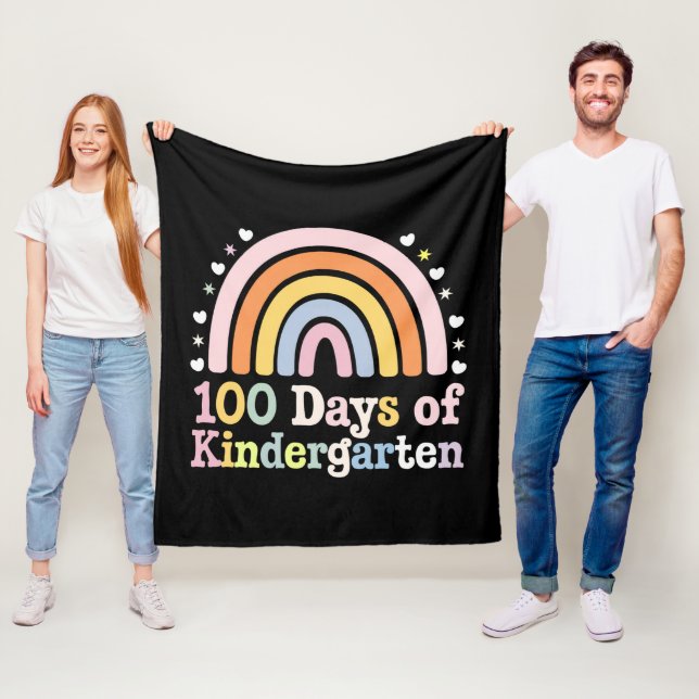 100 dagar för Kindergarten Lärare Kids 100 dagar Fleecefilt (På plats)
