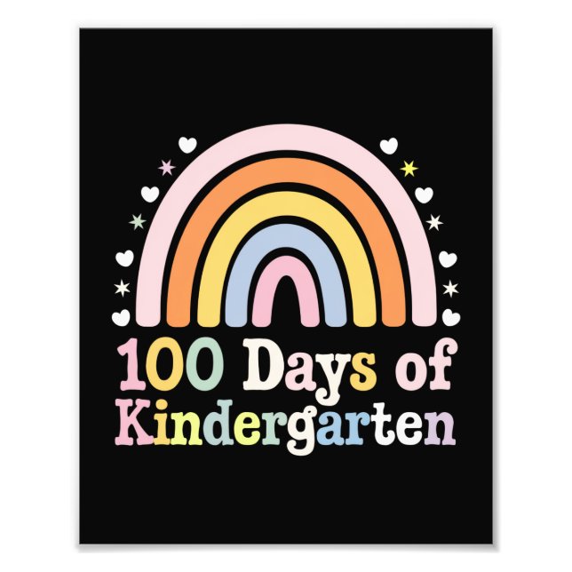 100 dagar för Kindergarten Lärare Kids 100 dagar Fototryck (Framsidan)