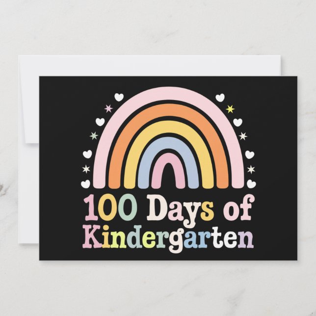 100 dagar för Kindergarten Lärare Kids 100 dagar Inbjudningar (Framsida)