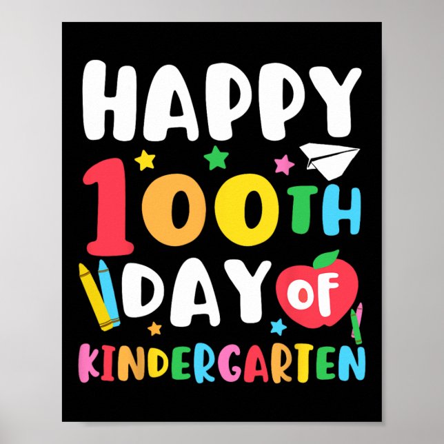 100 dagar för Kindergarten Lärare Kids 100 dagar S Poster (Framsidan)