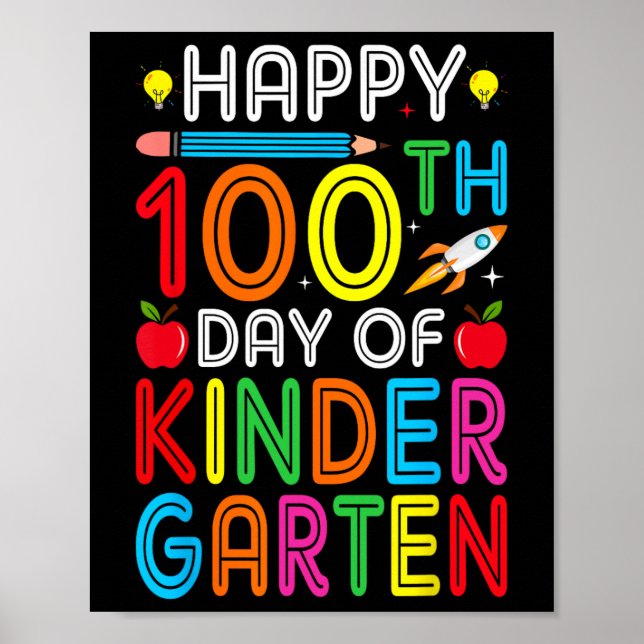 100 dagar för Kindergarten Lärare Kids 100 dagar S Poster (Framsidan)