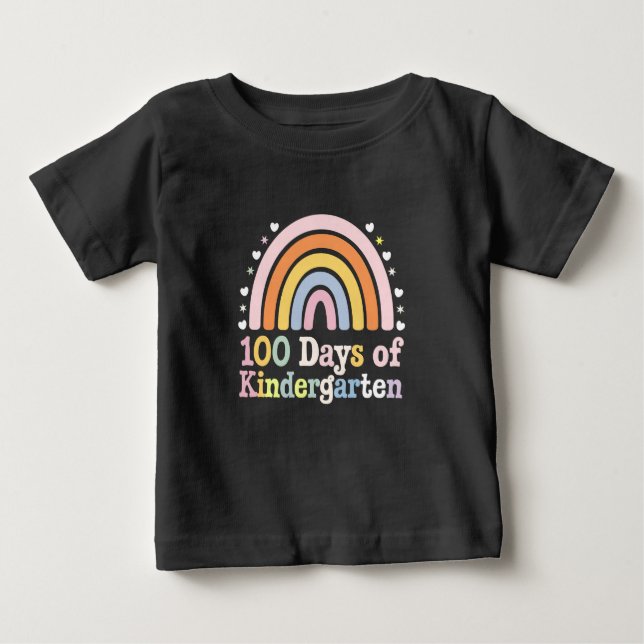 100 dagar för Kindergarten Lärare Kids 100 dagar T Shirt (Framsida)