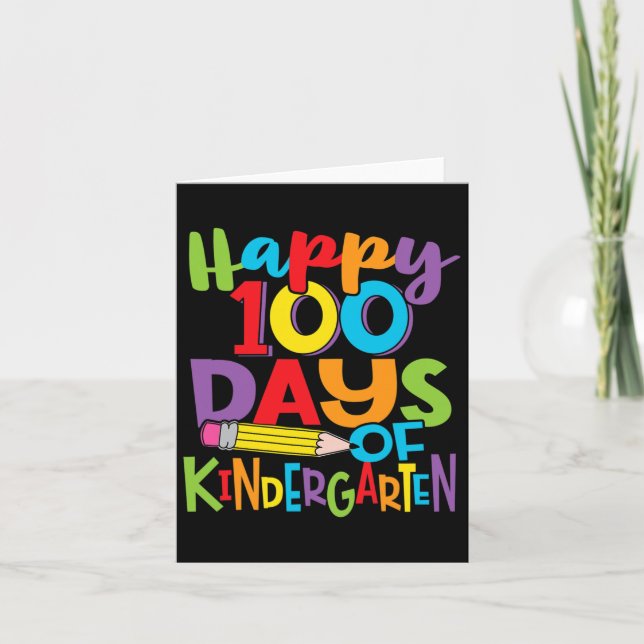 100 dagar för Kindergarten-lärare och barn färgsta Kort (Framsida)