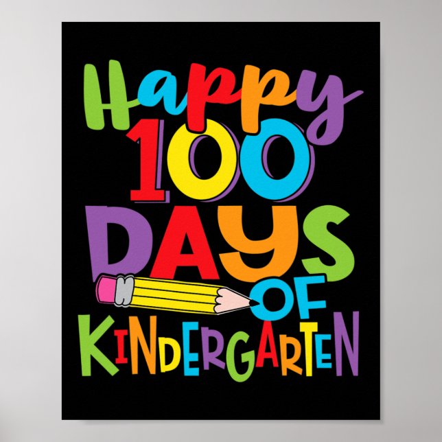100 dagar för Kindergarten-lärare och barn färgsta Poster (Framsidan)