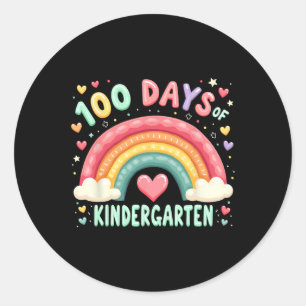100 dagar för Kindergarten-läraren Runt Klistermärke