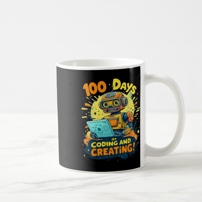100 dagar för kodning och Skapande av robot 100 da Kaffemugg (Höger)