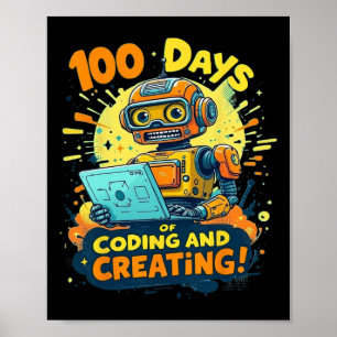 100 dagar för kodning och Skapande av robot 100 da Poster
