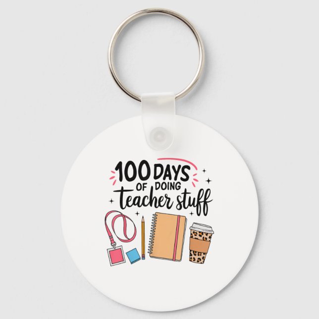 100 dagar för lärare i Saker Lycklig 100 dagar Nyckelring (Framsida)
