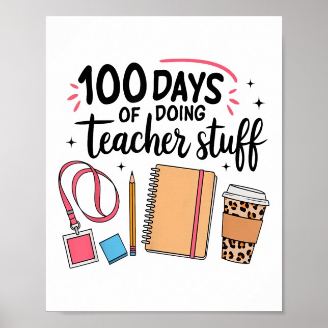 100 dagar för lärare i Saker Lycklig 100 dagar Poster (Framsidan)