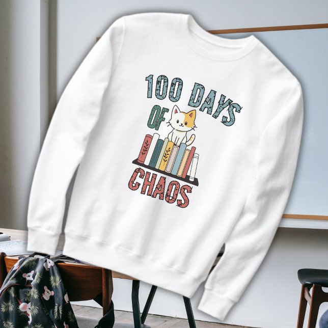 100 dagar för lärare i skolan och Chaos Cute Kitte T Shirt (Skapare uppladdad)