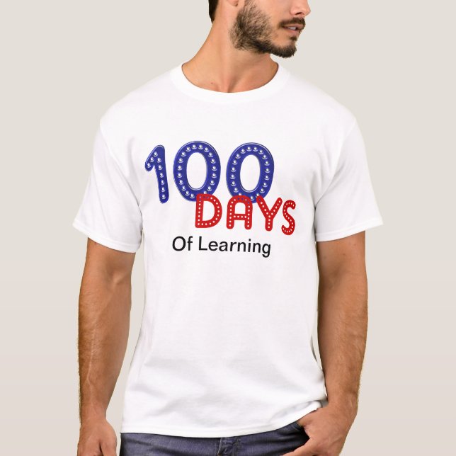 100 DAGAR FÖR LÄRNINGSSKOLS T-SHIRT-MALL TRÖJA (Framsida)