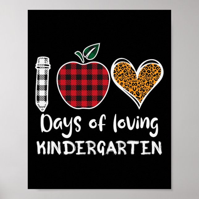 100 dagar för Loving Kindergarten Lärare Kids Poster (Framsidan)