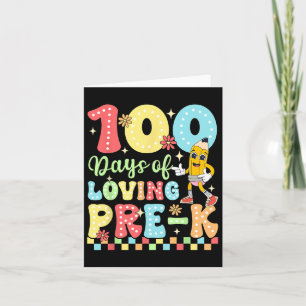 100 dagar för Loving Pre-k Teacher Kids Firande Kort