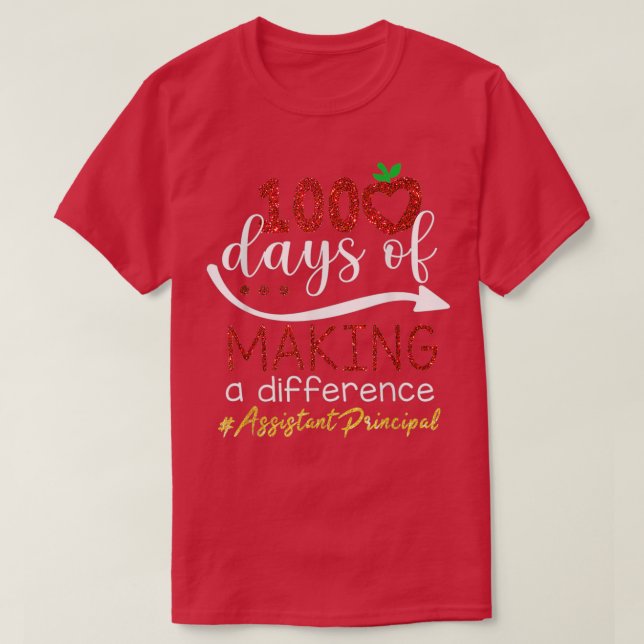 100 dagar för Skapar av en avvikande assistentprin T Shirt (Design framsida)