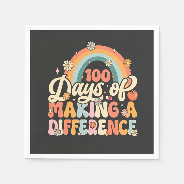 100 dagar för Skapar av en differentierad regnbågs Pappersservett (Framsidan)