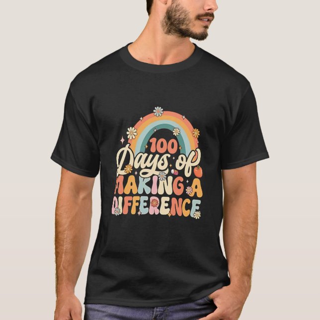 100 dagar för Skapar av en differentierad regnbågs T Shirt (Framsida)