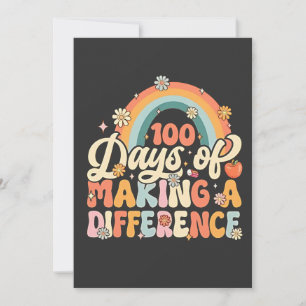 100 dagar för Skapar av en differentierad regnbågs Tack Kort