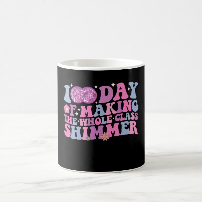 100 dagar för Skapar av hela klassen Shimmer Disco Kaffemugg (Center)