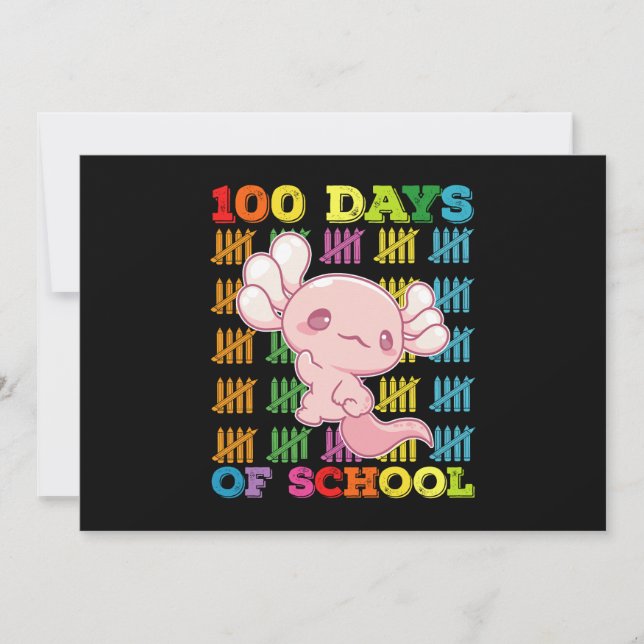 100 dagar för skolAxolotl-lärare Inbjudningar (Framsida)