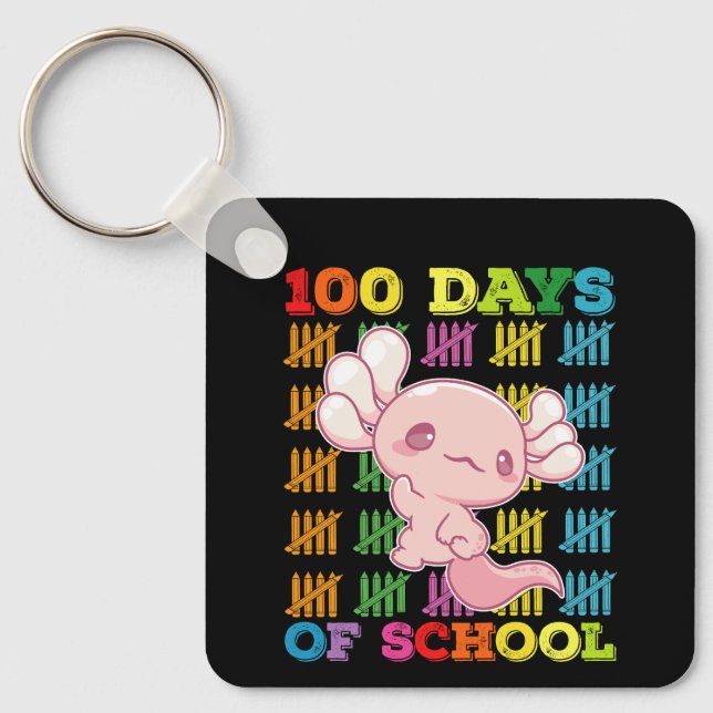 100 dagar för skolAxolotl-lärare Nyckelring (Framsida)