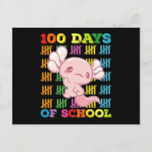 100 dagar för skolAxolotl-lärare Vykort