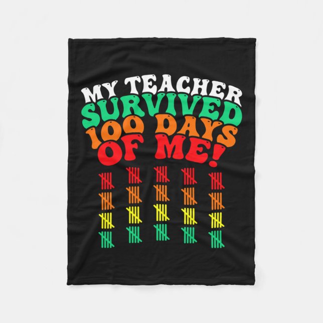 100 dagar för skolbarn 100 dagar för skolbarn fleecefilt (Framsidan)