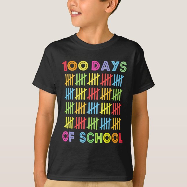 100 dagar för skolbarn, 100 dagar för skolstuster t shirt (Framsida)