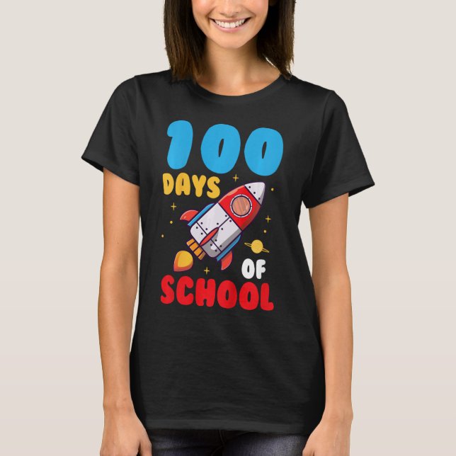 100 dagar för skolbarn 100 skoldagar t shirt (Framsida)