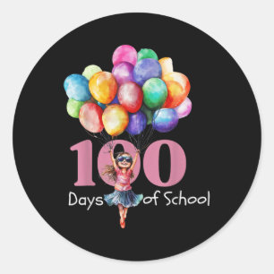 100 dagar för skolbarn i Firande, flickor Runt Klistermärke