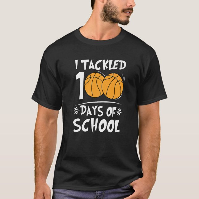 100 dagar för skolbasketskolelärare 100 dagar t shirt (Framsida)