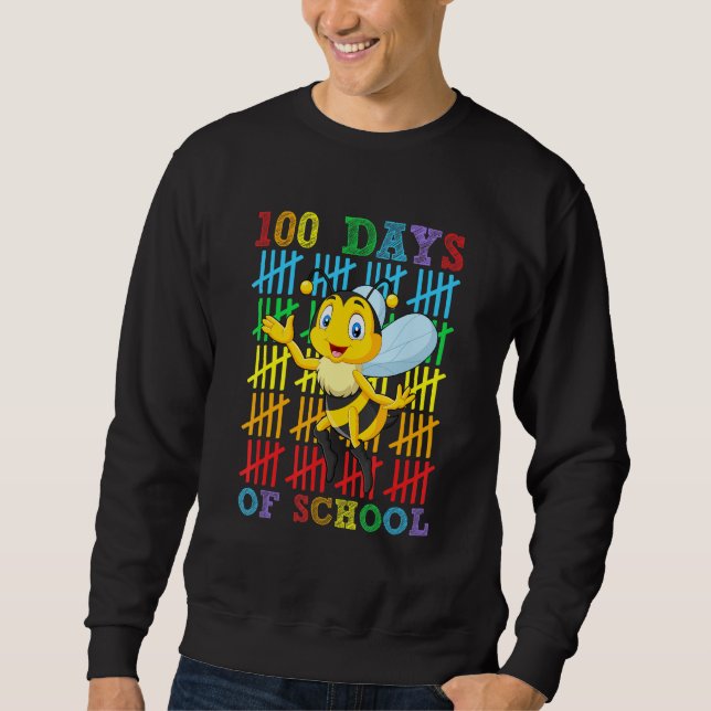 100 dagar för skolbipojkar flickor 100 dagar i sko lång ärmad tröja (Framsida)