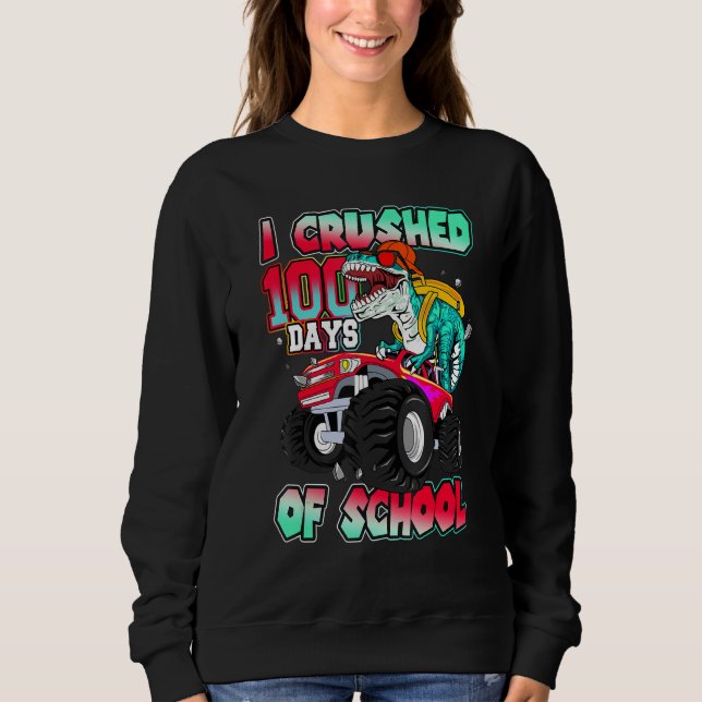 100 dagar för skoldoktor Monster Lastbil Gift T R Shirt (Framsida)