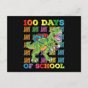 100 dagar för skolelever vid Rex Dinosaur Student Vykort