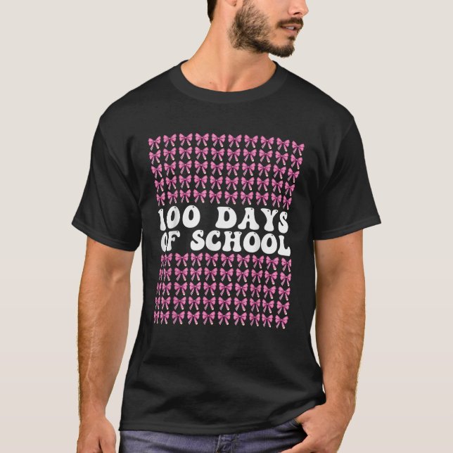 100 dagar för skolflickor Coquette Bow 100 dagar T Shirt (Framsida)
