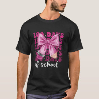 100 dagar för skolflickor Coquette Bow 100 dagar T Shirt