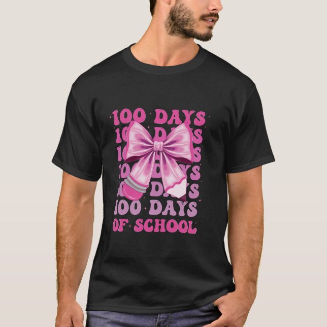 100 dagar för skolflickor Coquette Bow 100 dagar T Shirt (Framsida)