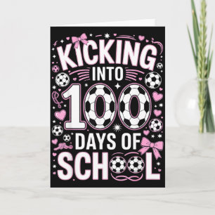 100 Dagar För Skolflickor Fotboll Coquette Rosabow Kort